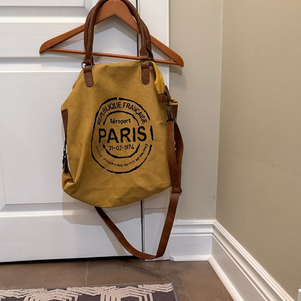 Stylish Tan and Brown Canvas Bag